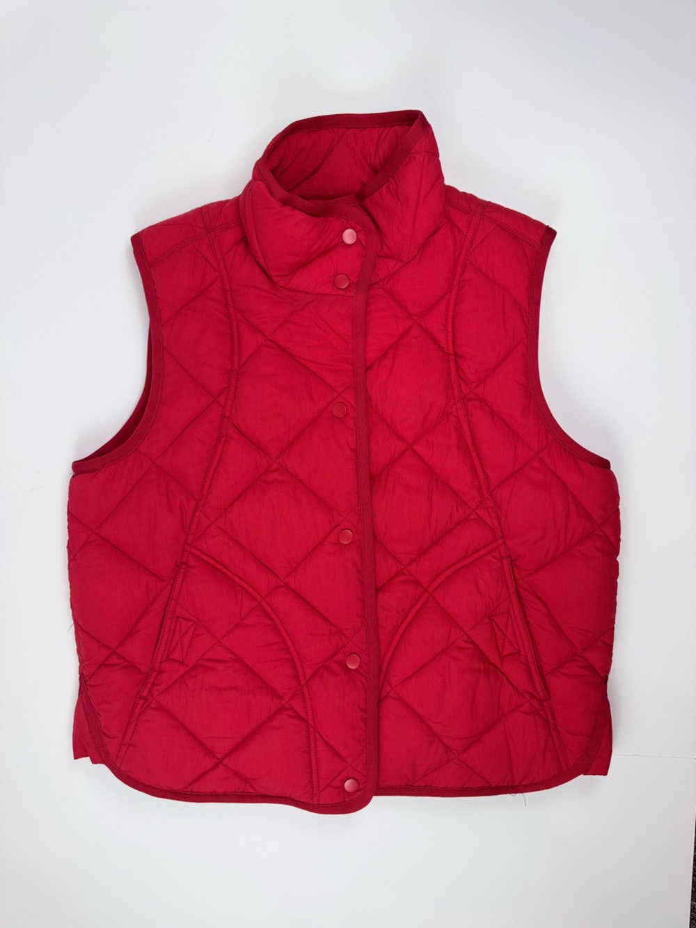 Tribal Quilted Sleeveless Puffer Vest in Red